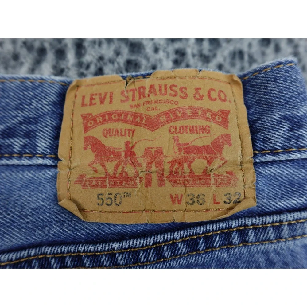 Levis 550 Regular Fit Blue Jeans Mens 36x32 Medium Wash Straight Leg‎ Denim